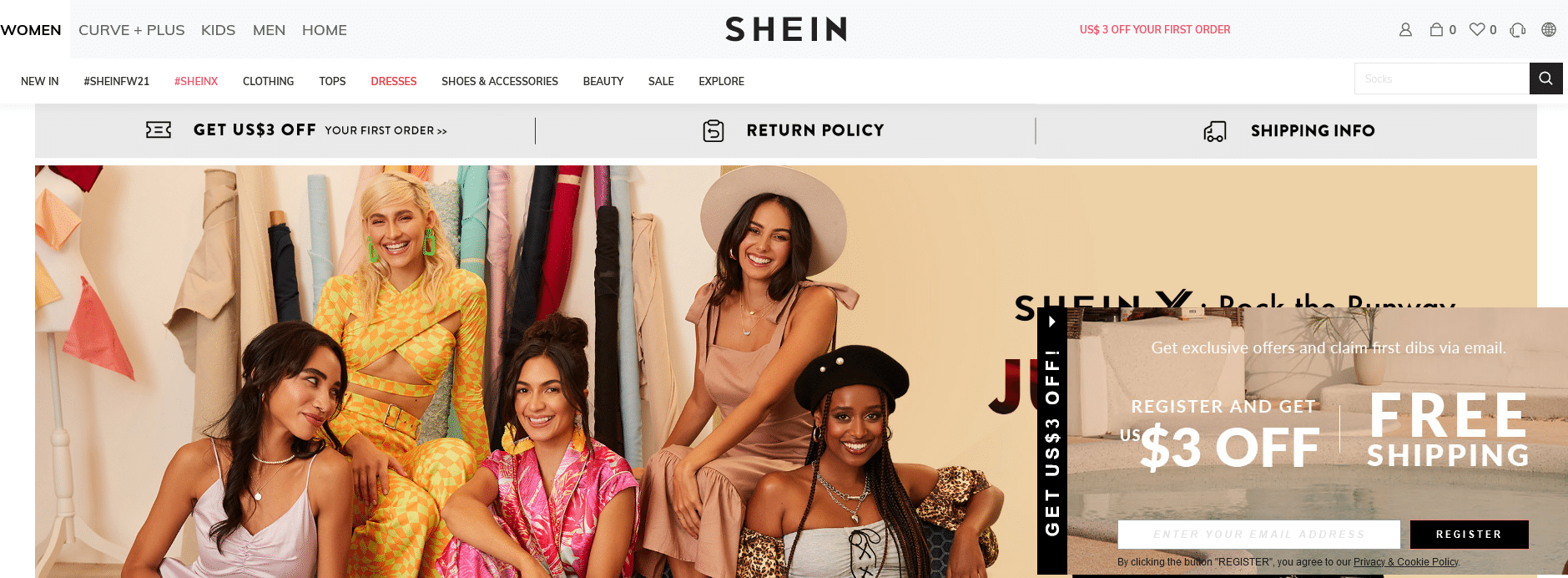 Shein 25% Off Coupon Code & Free Shipping Code January 2024