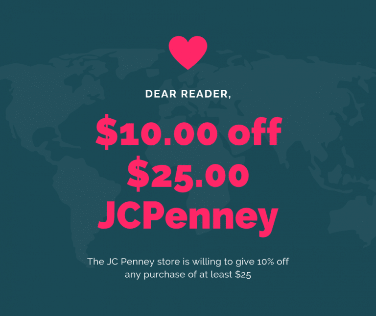 10.00 off 25.00 JCPenney Coupon Promo Code March 2024