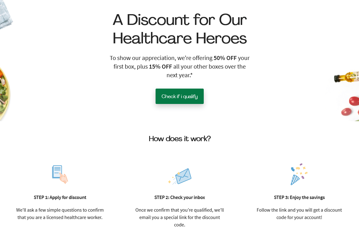hello fresh Discount for Our Healthcare worker
